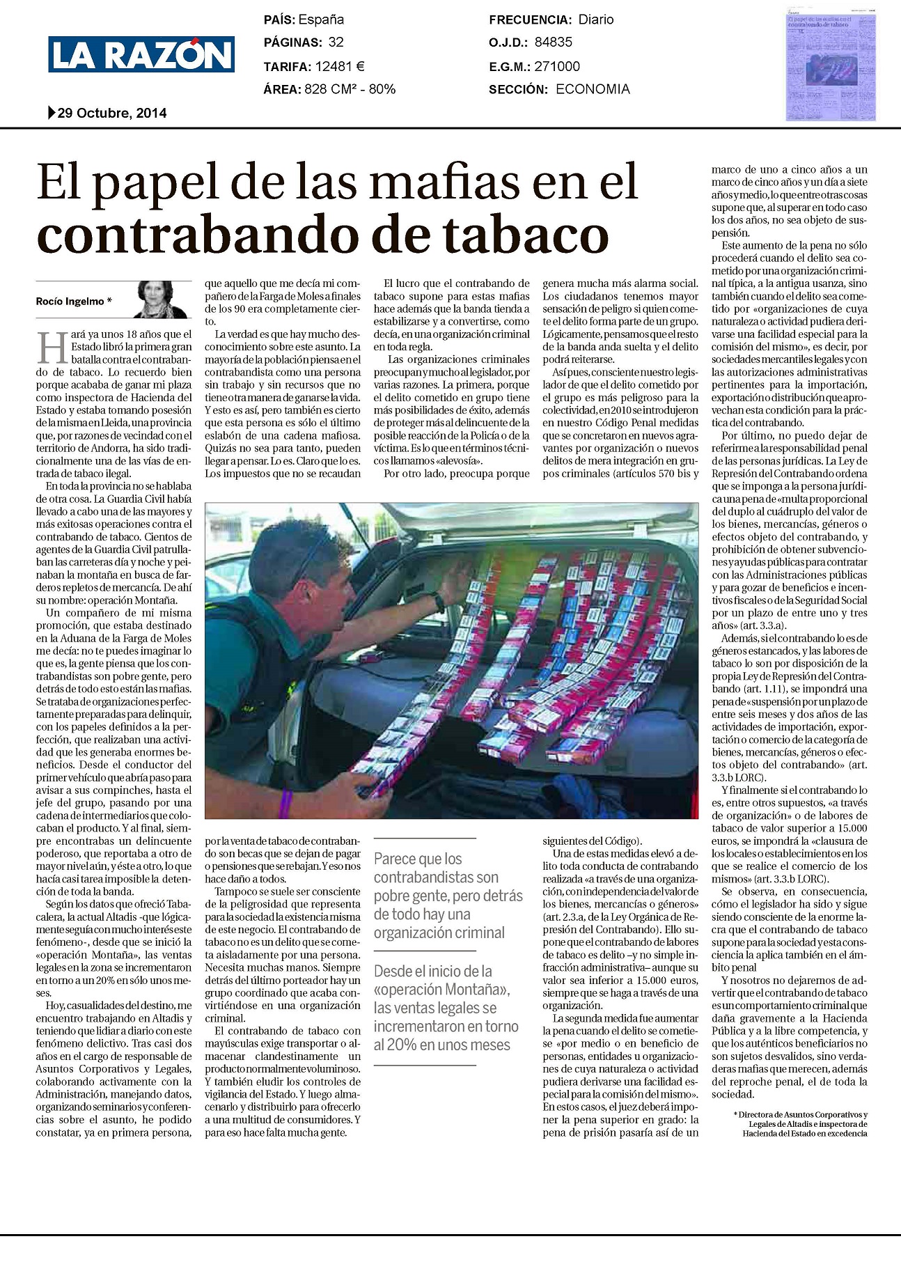 El papel de las mafias en el contrabando de tabaco