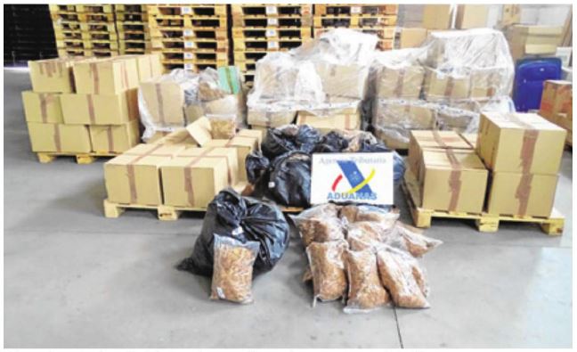 Incautados 633 kilos de picadura de tabaco en Badajoz