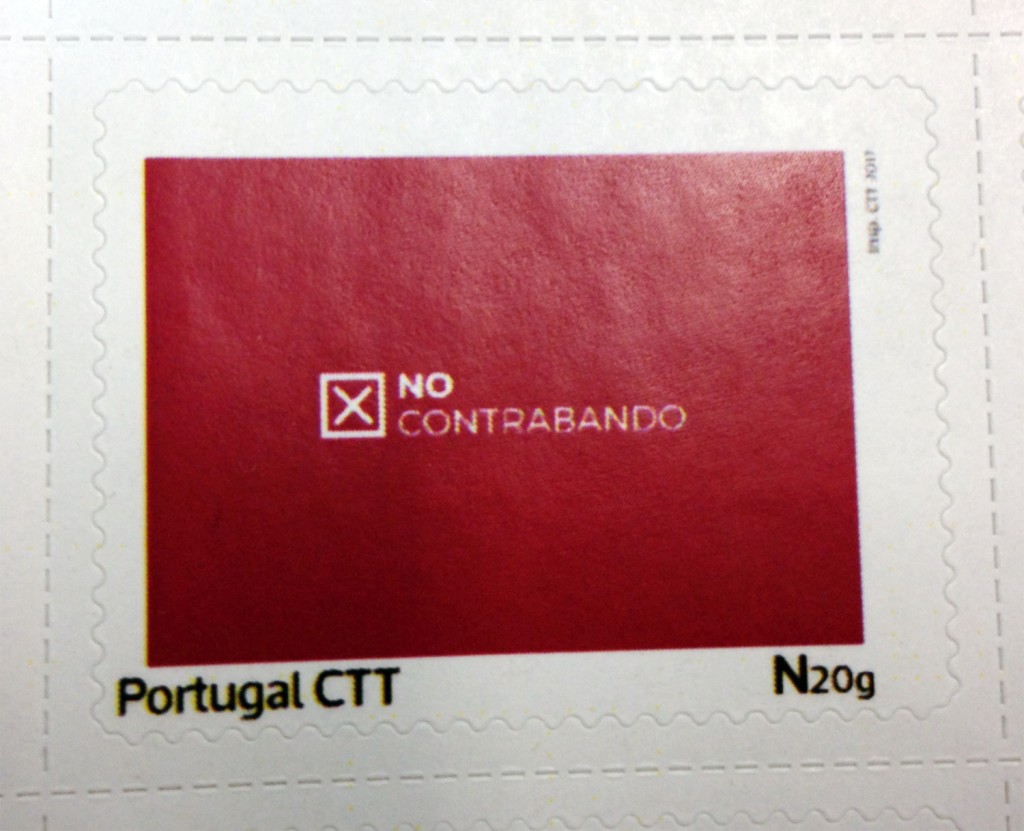 Sello postal de ‘No Contrabando’ en Portugal