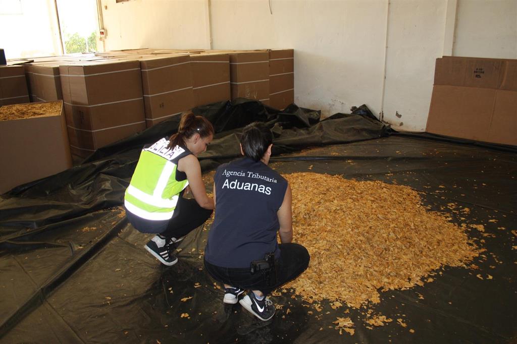 Aprehendidas en Murcia más de 54 toneladas de hoja de tabaco picado en tres años