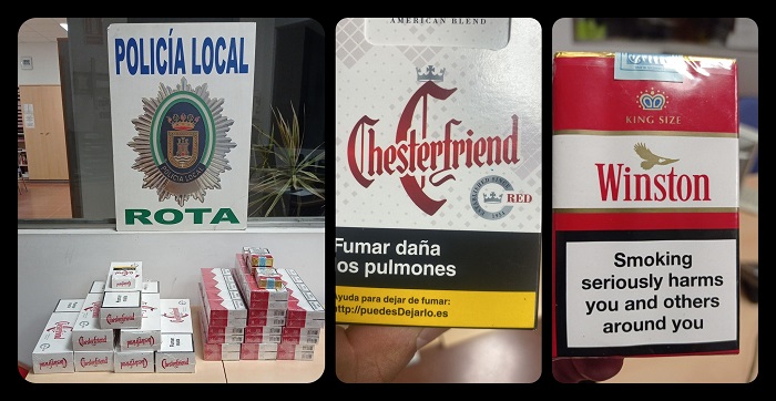 La Policía Local de Rota denuncia los peligros de comprar tabaco falsificado